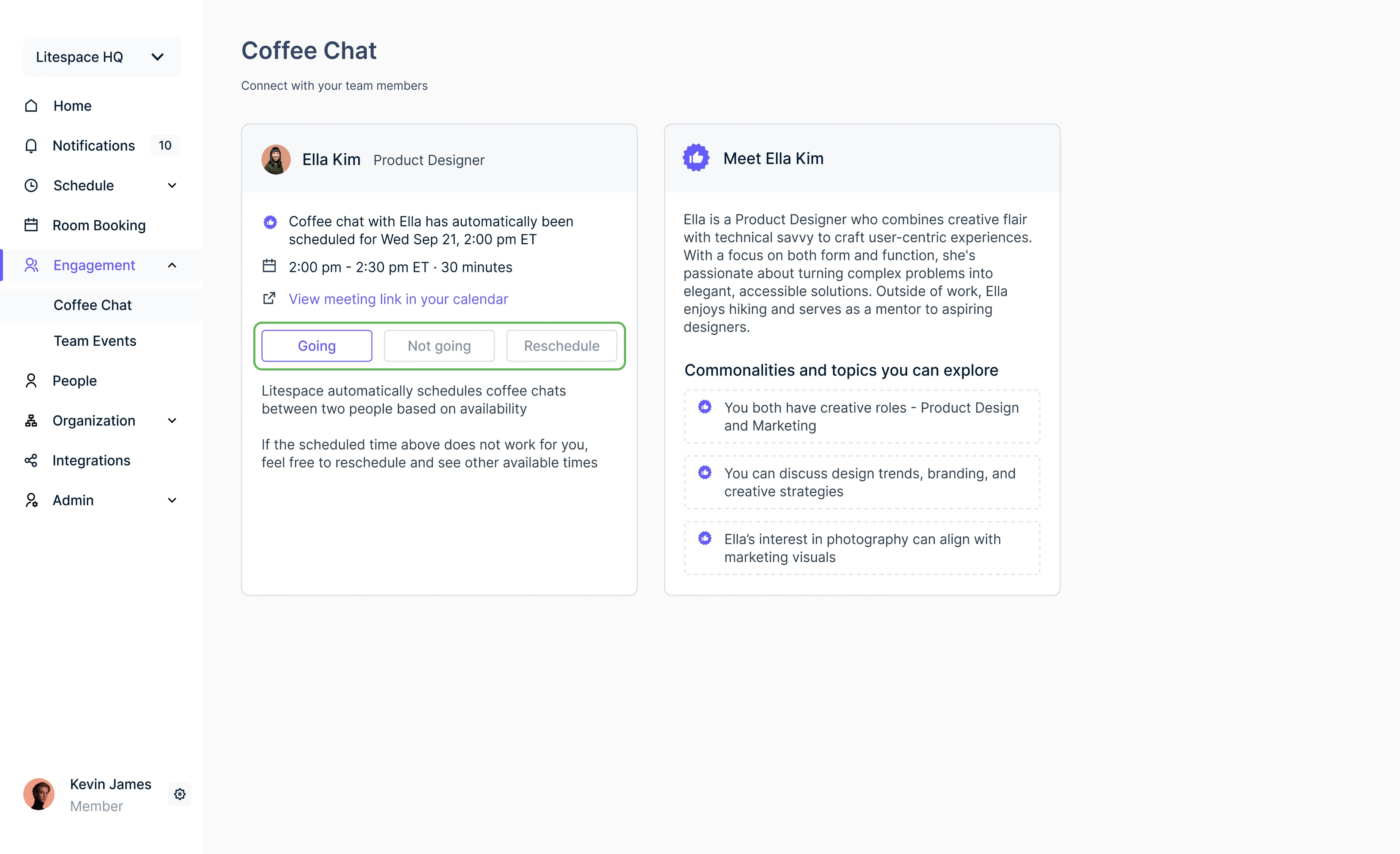 Seamless scheduling with contextual matchmaking