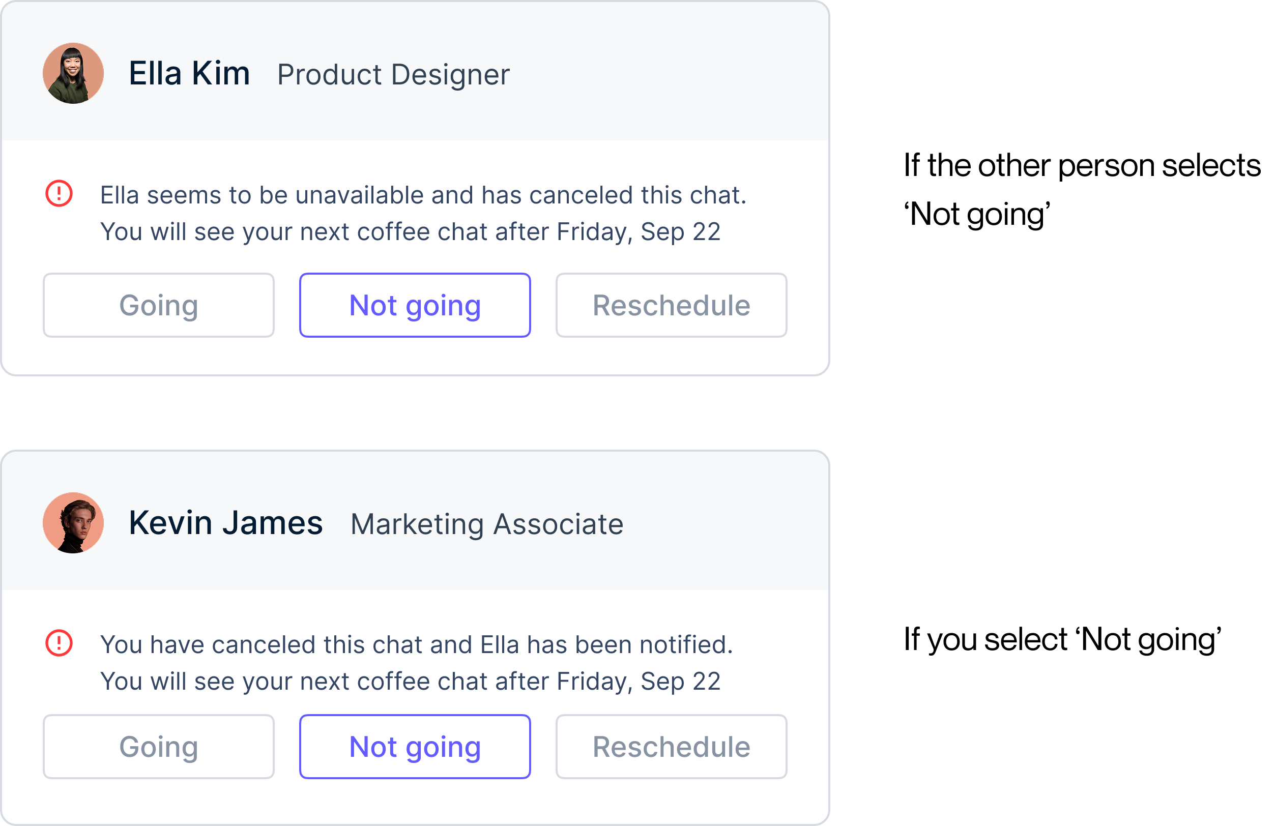 Handling chat declines without friction