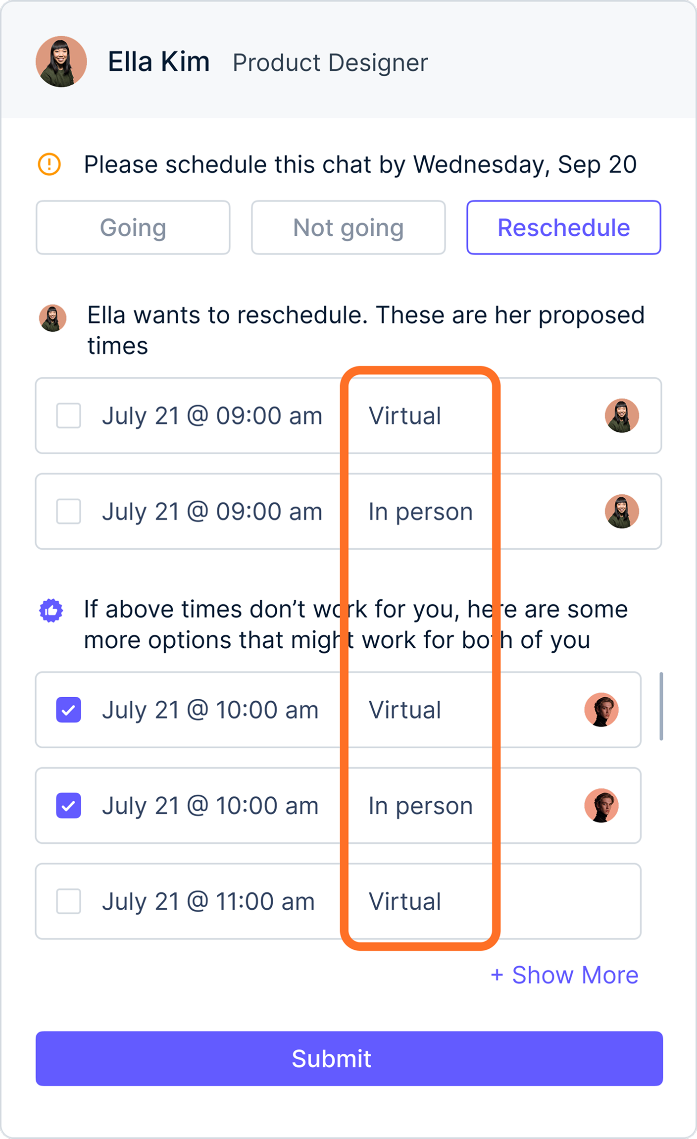 Before: meeting format selection