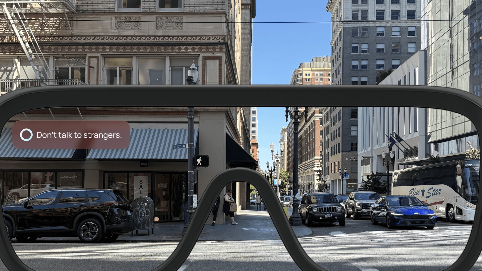 NOVA AR view — Don't talk to strangers, with safe-zone awareness