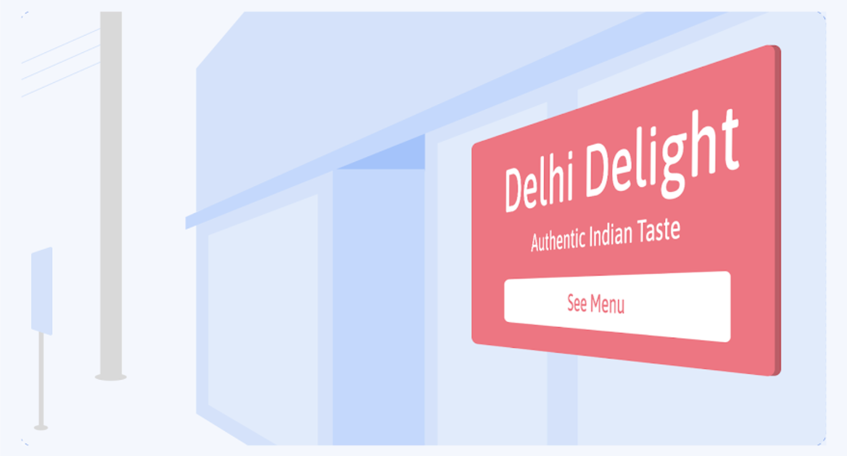 Signage text — billboard-style storefront overlay