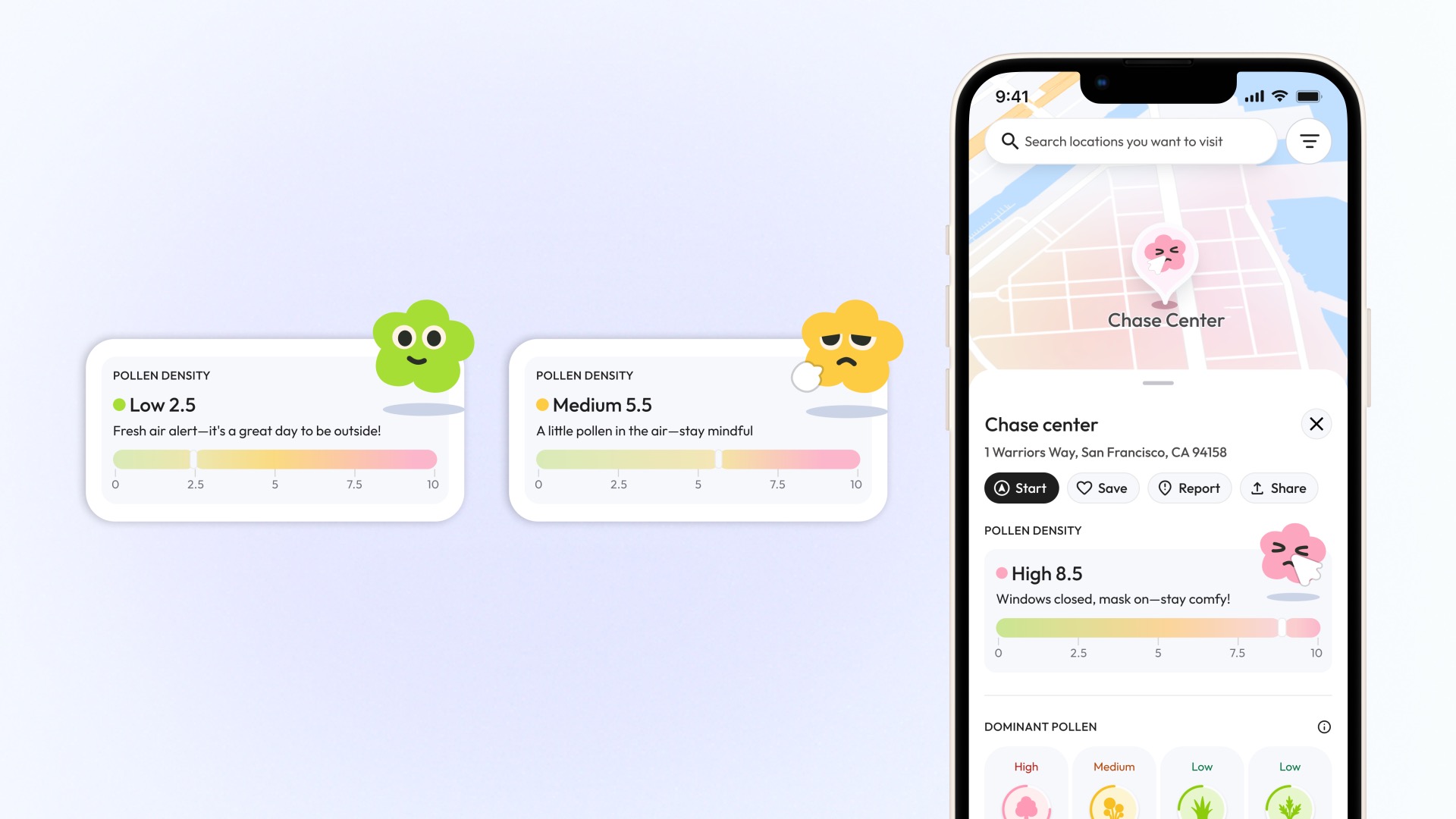 Mood meter and pollen density