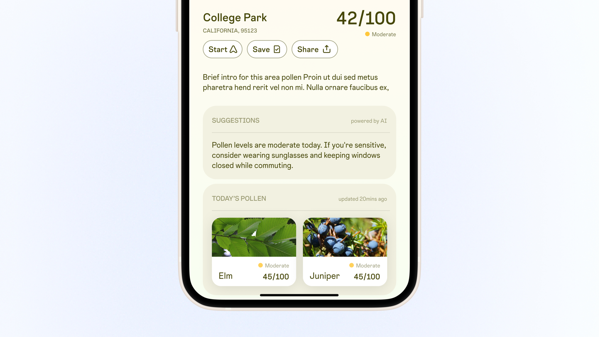 Info Version 1: Informative but hard to scan