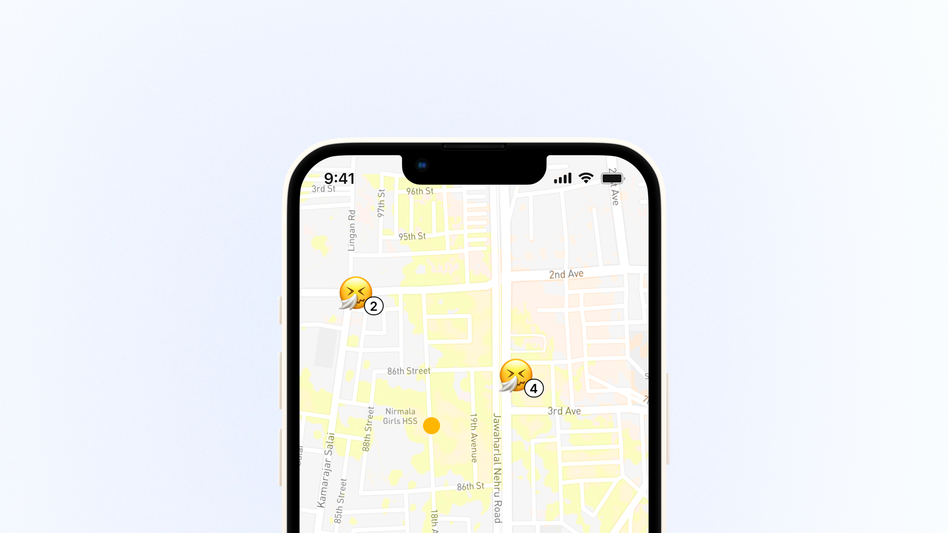 Map Version 1: Single color with varying transparency