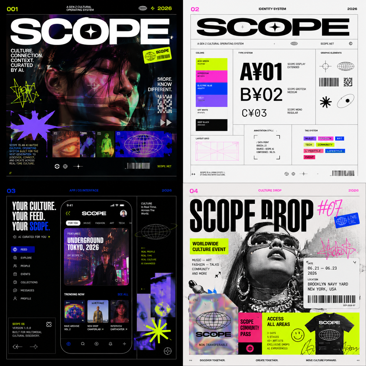 Scope — Gen Z cultural platform branding exploration